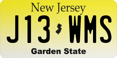 NJ license plate J13WMS