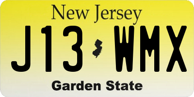 NJ license plate J13WMX