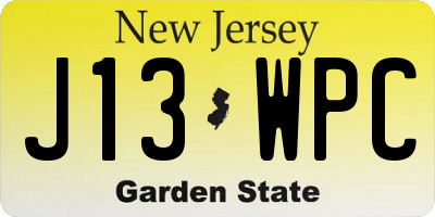 NJ license plate J13WPC