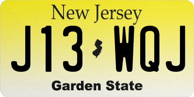 NJ license plate J13WQJ