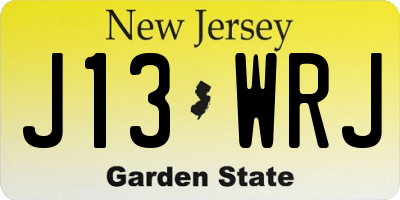 NJ license plate J13WRJ