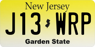 NJ license plate J13WRP