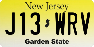 NJ license plate J13WRV