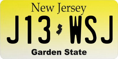 NJ license plate J13WSJ