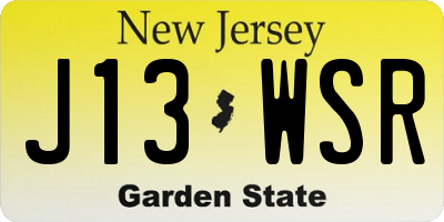 NJ license plate J13WSR