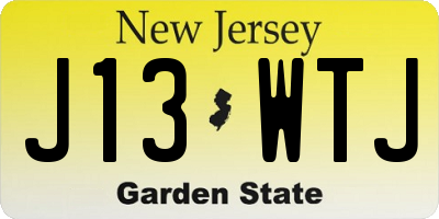 NJ license plate J13WTJ