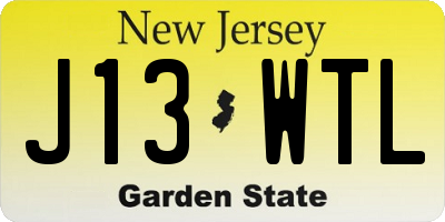 NJ license plate J13WTL