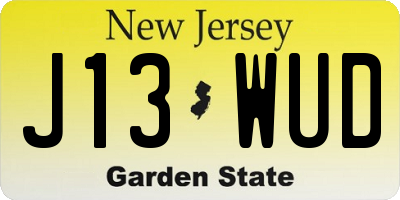NJ license plate J13WUD