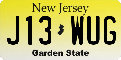 NJ license plate J13WUG