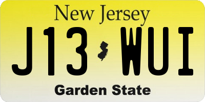 NJ license plate J13WUI
