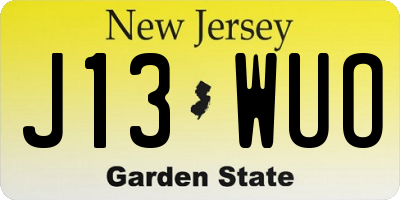 NJ license plate J13WUO