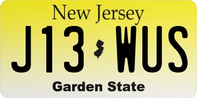 NJ license plate J13WUS