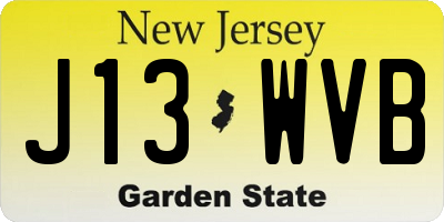 NJ license plate J13WVB