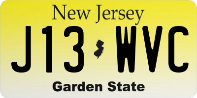 NJ license plate J13WVC
