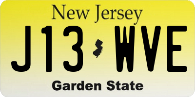 NJ license plate J13WVE