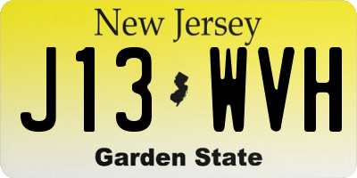 NJ license plate J13WVH