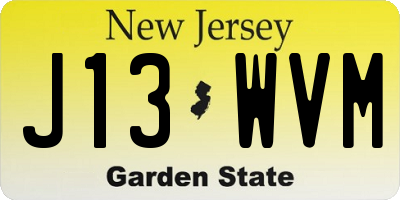 NJ license plate J13WVM