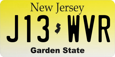NJ license plate J13WVR