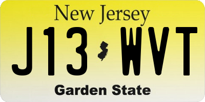 NJ license plate J13WVT