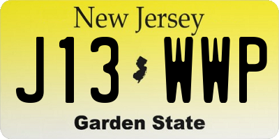 NJ license plate J13WWP