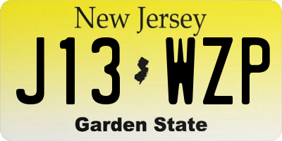 NJ license plate J13WZP