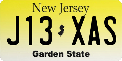 NJ license plate J13XAS