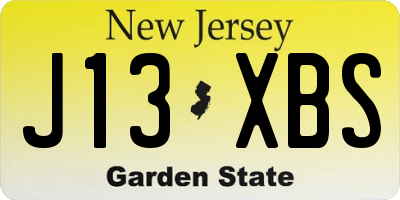 NJ license plate J13XBS