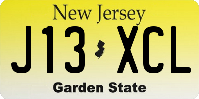 NJ license plate J13XCL