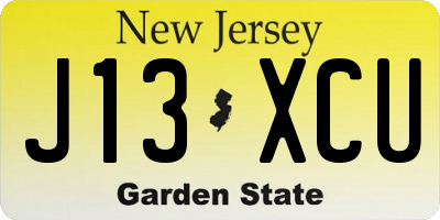 NJ license plate J13XCU