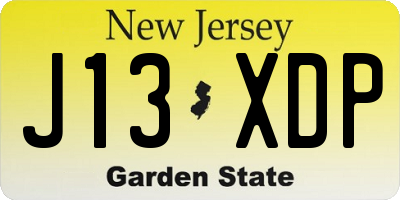 NJ license plate J13XDP
