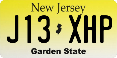 NJ license plate J13XHP