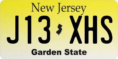 NJ license plate J13XHS