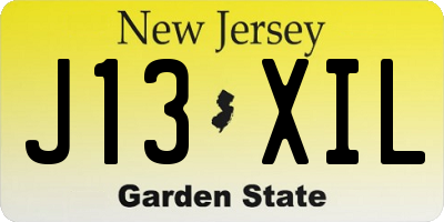 NJ license plate J13XIL