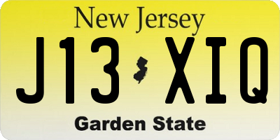 NJ license plate J13XIQ