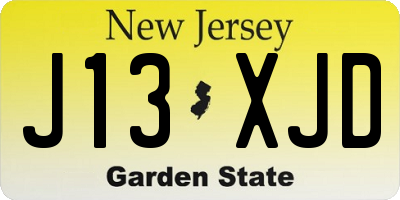 NJ license plate J13XJD