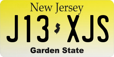NJ license plate J13XJS