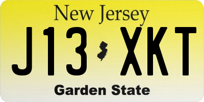 NJ license plate J13XKT