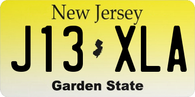 NJ license plate J13XLA