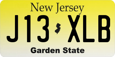 NJ license plate J13XLB