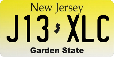 NJ license plate J13XLC