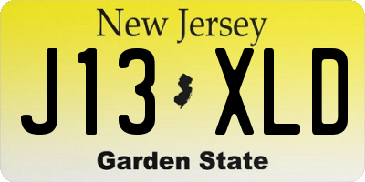 NJ license plate J13XLD