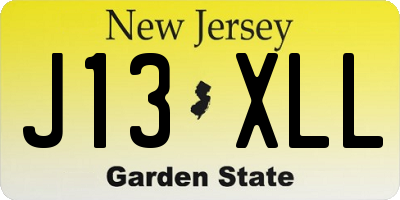NJ license plate J13XLL