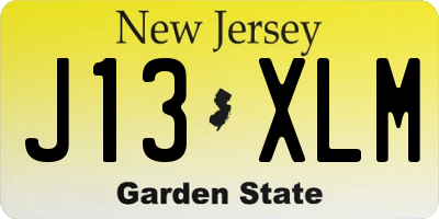 NJ license plate J13XLM