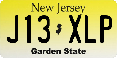 NJ license plate J13XLP