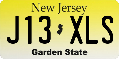 NJ license plate J13XLS