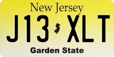 NJ license plate J13XLT