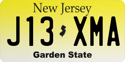 NJ license plate J13XMA