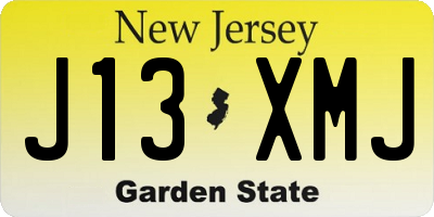 NJ license plate J13XMJ