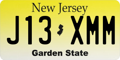 NJ license plate J13XMM