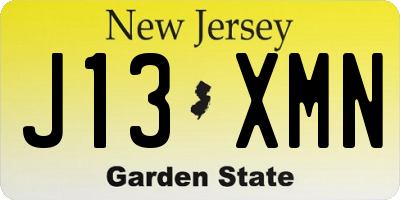 NJ license plate J13XMN